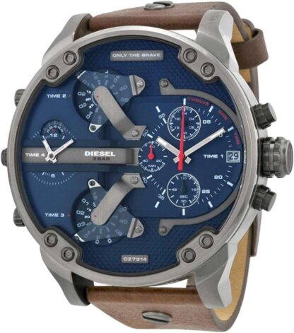 Diesel Watch for Men Mr. Daddy 2.0, Multifunction Movement, Stainless Steel Case with a Leather Strap - Image 6