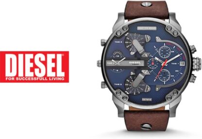 Diesel Watch for Men Mr. Daddy 2.0, Multifunction Movement, Stainless Steel Case with a Leather Strap - Image 9