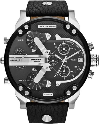 Diesel Watch for Men Mr. Daddy 2.0, Multifunction Movement, Stainless Steel Case with a Leather Strap - Image 22