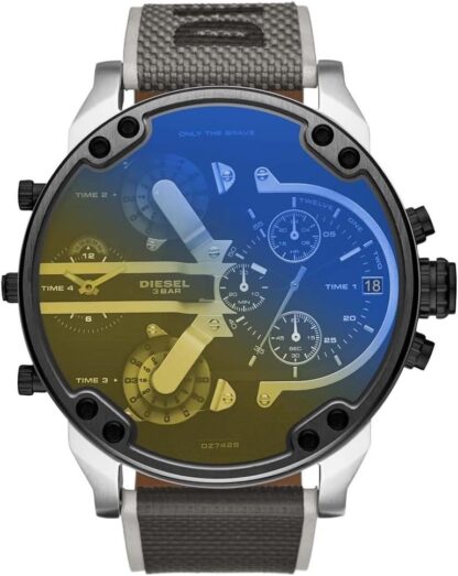 Diesel Watch for Men Mr. Daddy 2.0, Multifunction Movement, Stainless Steel Case with a Leather Strap - Image 65