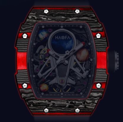 Haofa Automatic Mechanical Watch for Men 3D Planet Interstellar Hollow Watch Carbon Fibre Bezel Sapphire Waterproof Luminous Men's Watch Business Casual Watch 1971 - Image 8