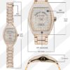 Fowllei Mirren Diamond Wrist Watch for Men, Mechanical Automatic Watch Waterproof Wrist Watch for Women Analog Watch Thousand Diamond Luxury Fashion Gift Barrel Analog Watch - Image 5