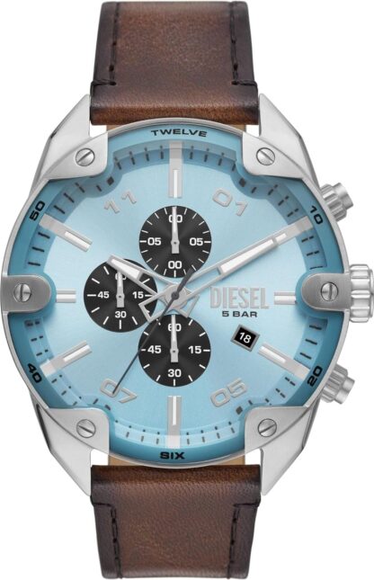 Diesel Chronograph Watch for Men Spiked, Stainless Steel Watch with stainless steel bracelet, 49mm case size - Image 19