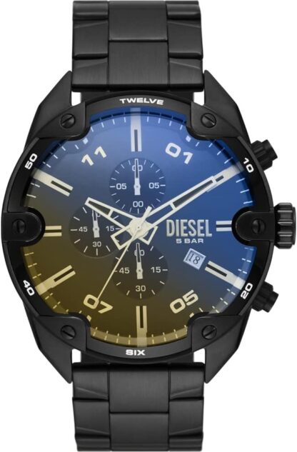 Diesel Chronograph Watch for Men Spiked, Stainless Steel Watch with stainless steel bracelet, 49mm case size - Image 27