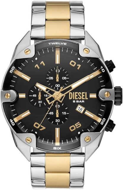 Diesel Chronograph Watch for Men Spiked, Stainless Steel Watch with stainless steel bracelet, 49mm case size - Image 38