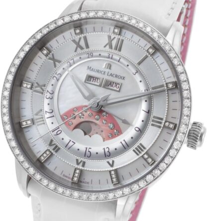 Maurice Lacroix Mp6428-Sd501-17E Women's Masterpiece Diamond Auto White Genuine Crocodile Mop Dial Ss Watch, mother-of-pearl, mother-of-pearl - Image 2