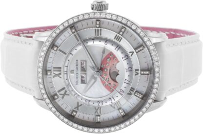 Maurice Lacroix Mp6428-Sd501-17E Women's Masterpiece Diamond Auto White Genuine Crocodile Mop Dial Ss Watch, mother-of-pearl, mother-of-pearl - Image 5