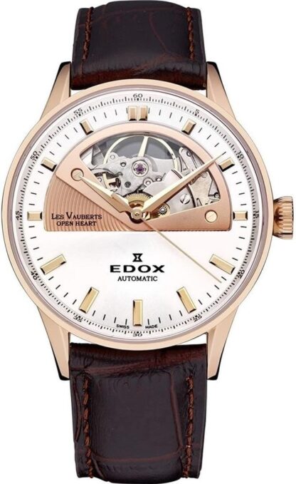 Edox Women's 85019 37RA AIR Les Vauberts Analog Display Swiss Automatic Brown Watch