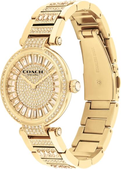 Coach Cary Watch for Women - 2H Quartz Bracelet Watch with Crystals on The Dial - Water Resistant 3 ATM/30 Meters - Gift for Her - Timeless Elegance, Perfect for Day or Night - 34mm - Image 2