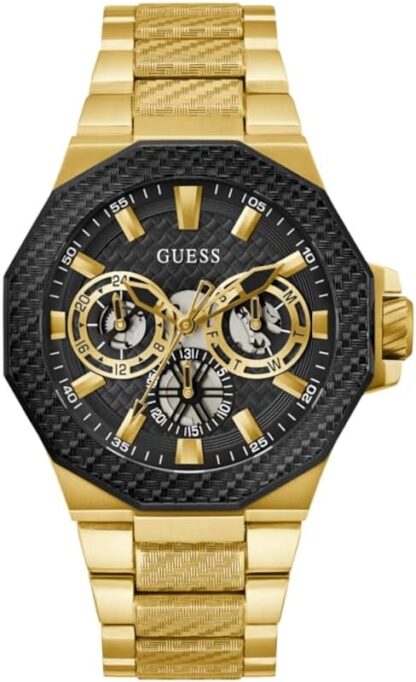 Guess Men's 45mm Watch - Gold Tone Bracelet Black Dial Two-Tone Case - Image 9