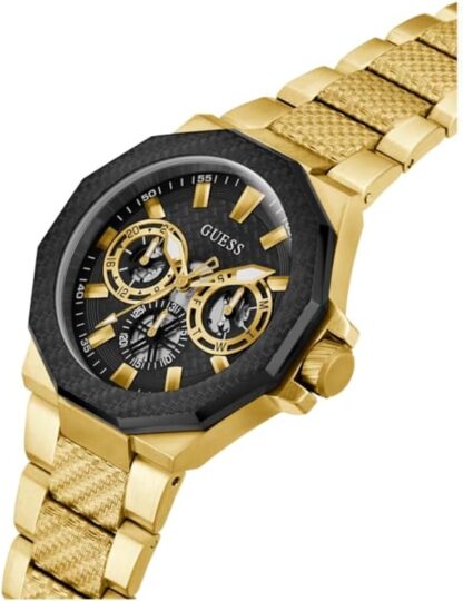 Guess Men's 45mm Watch - Gold Tone Bracelet Black Dial Two-Tone Case - Image 12